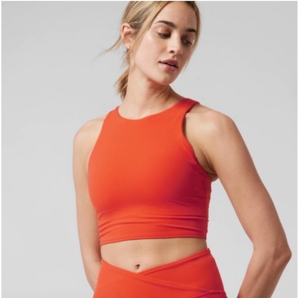 Athleta Conscious Crop D-DD+ bra flame orange